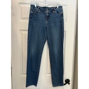 J. Jill Weekender Straight Leg Jeans Blue Denim Cotton Blend Classic Casual 8